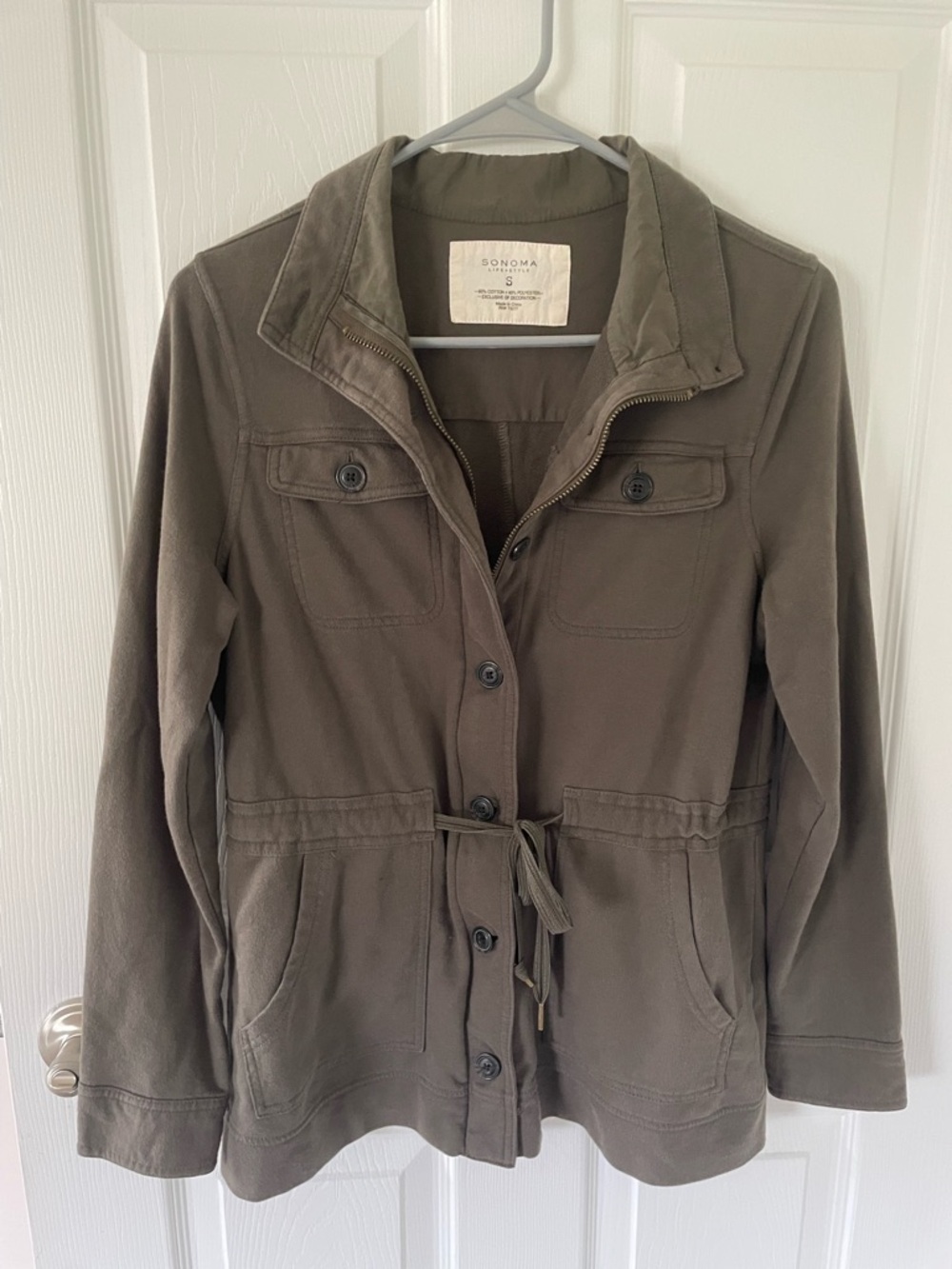 Sonoma Olive Utility Drawstring Jacket